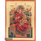 Virgin Mary Queen of All (Pantanassa) Orthodox Icon with Gold Leaves