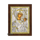 Virgin Mary Prousiotissa Christian Orthodox Silver Plated Icon
