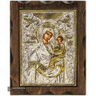 Virgin Mary the Quick to Hear Pure Silver and 24k Gold Plated Icon