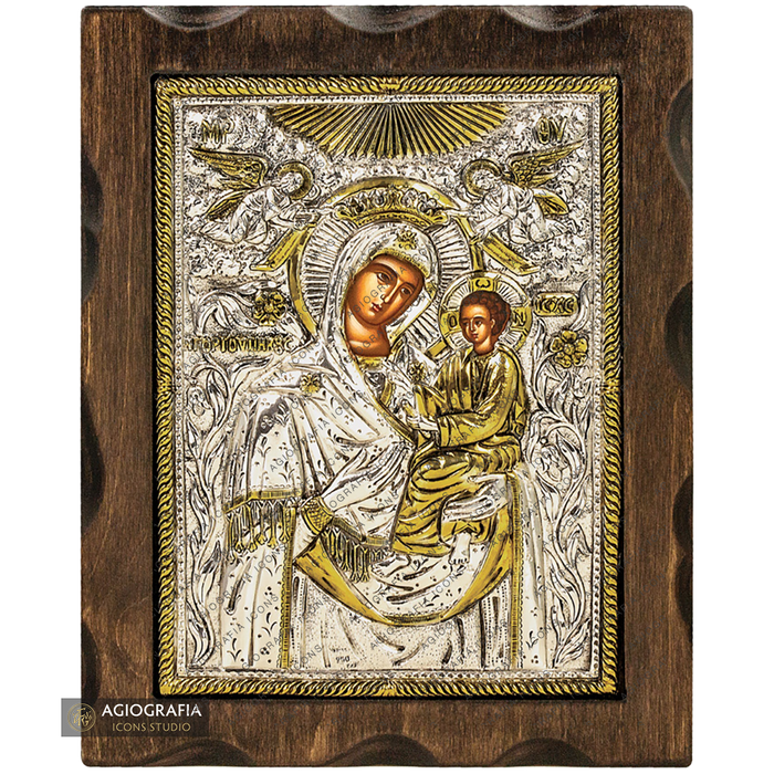 Virgin Mary the Quick to Hear Pure Silver and 24k Gold Plated Icon