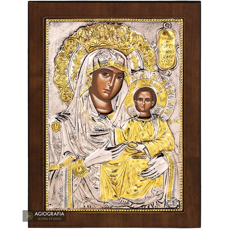 Virgin Mary the Quick to Hear Christian Orthodox Silver Plated Icon