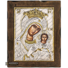 Virgin Mary Renaissance Pure Silver and 24k Gold Plated Icon