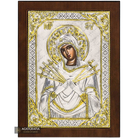 Virgin Mary with Seven Swords Christian Orthodox Silver Plated Icon