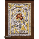 Virgin Mary the Sweet Kissing Christian Orthodox Silver Plated Icon