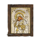 Virgin Mary the Sweet Kissing Pure Silver and 24k Gold Plated Icon