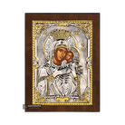Virgin Mary the Sweet Kissing Christian Orthodox Silver Plated Icon