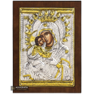 Virgin Mary the Sweet Kissing Christian Orthodox Silver Plated Icon