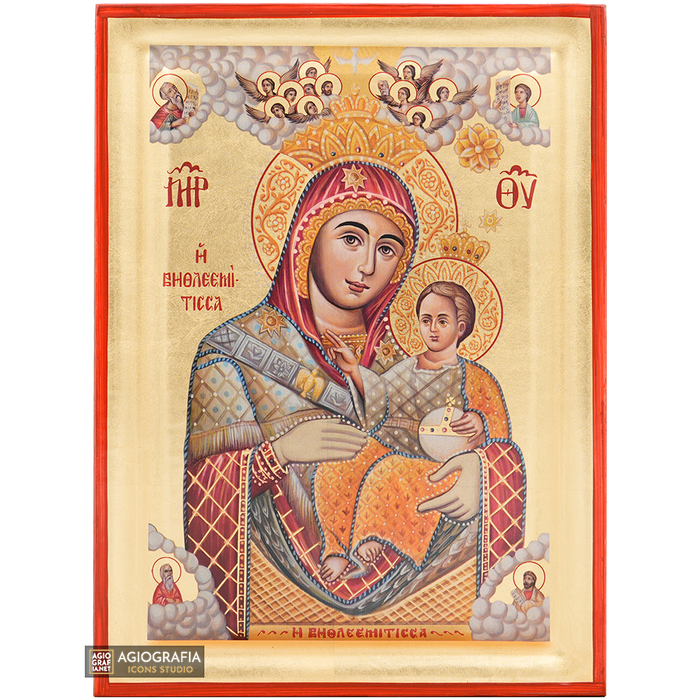 Vierge Marie de Bethléem icône orthodoxe aux feuilles d'or