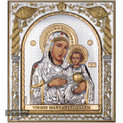 Virgin Mary of Jerusalem Silver Gold Plated Wood Icon