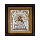 Virgin Mary of Passion Framed Silver Gold Plated Wood Icon