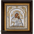 Virgin Mary of Passion Framed Silver Gold Plated Wood Icon