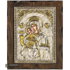Virgin Mary of Passion Pure Silver and 24k Gold Plated Icon