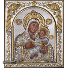 Virgin Mary of Vithleem Silver Gold Plated Wood Icon