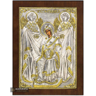 Virgin Mary Fountain of Life Christian Orthodox Silver Plated Icon