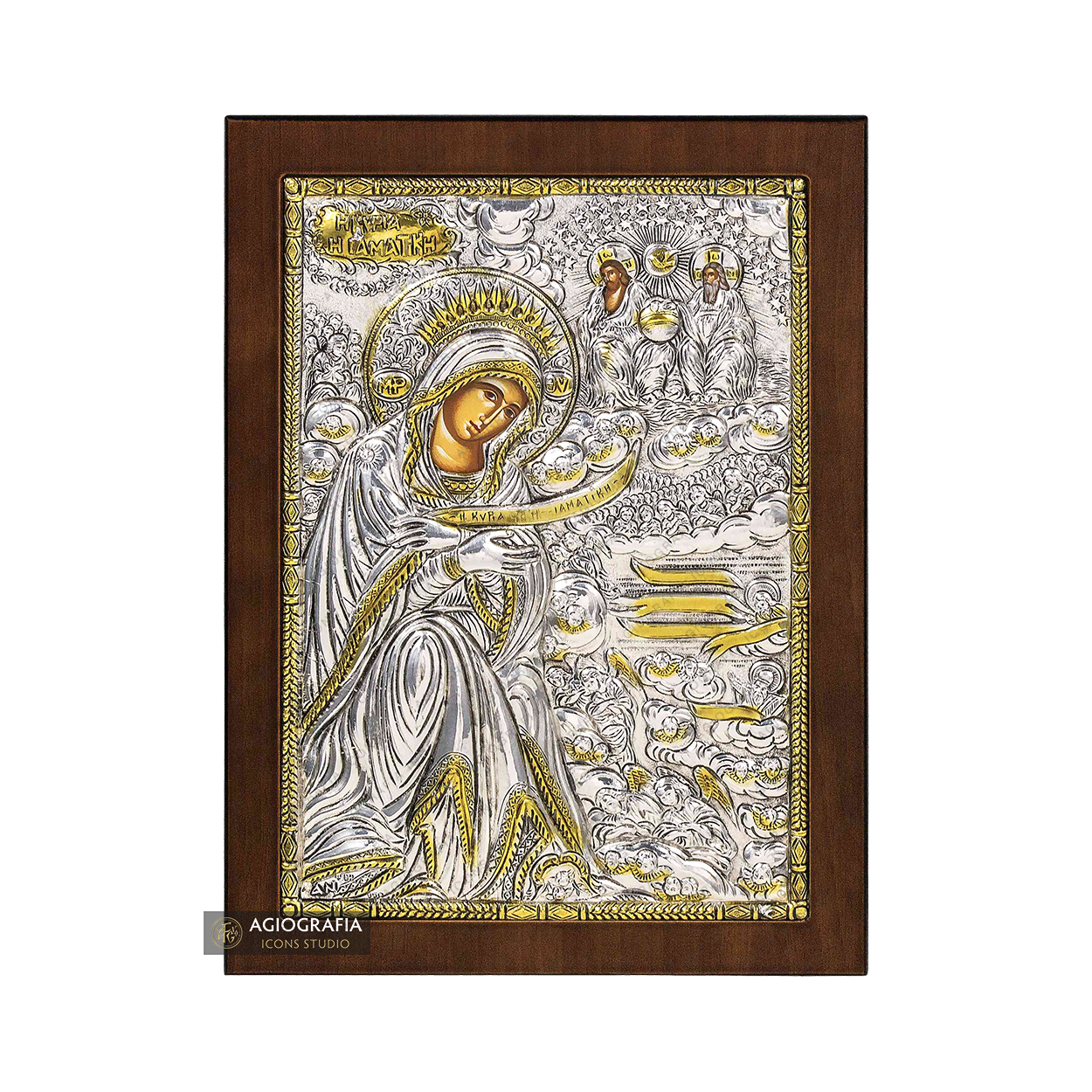 Virgin Mary the Healer Christian Orthodox Silver Plated Icon