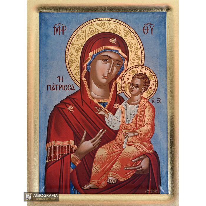 Gottesmutter die Heilerin griechisch-orthodoxe Holzikone mit Blattgold