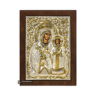 Virgin Mary Mystical Rose Christian Orthodox Silver Plated Icon