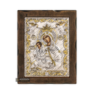 Virgin Mary with Angels Pure Silver and 24k Gold Plated Icon