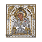 Virgin Mary with Seven Swords Silver Gold Plated Wood Icon