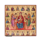 Virgin Mary with the Archangels and Saints Aged Gold Foil Icon