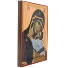 Virgin Mary holding Jesus Christ Icon with Matte Gold Leaves