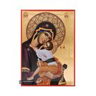 Virgin Mary holding Christ Icon with Matte Gold Leaves