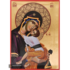 Virgin Mary holding Christ Icon with Matte Gold Leaves