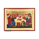 18k Wedding at Kana (English Letters) Orthodox Icon with Gold Leaf