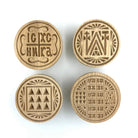 Set of 4 Holy Bread Small Seals - Each 8cm - Natural wood - Christian Orthodox Stamp - Traditional Orthodox Prosphora