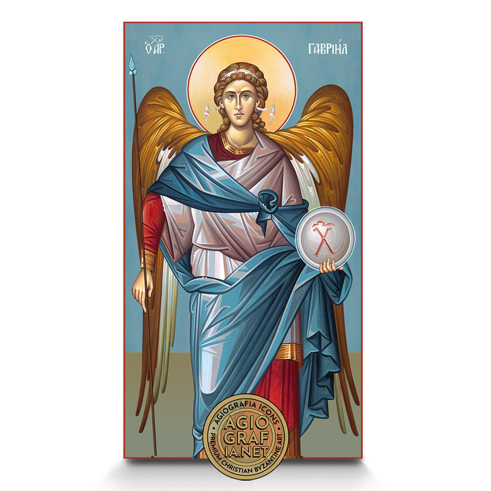 Archangel Gabriel with Blue Background