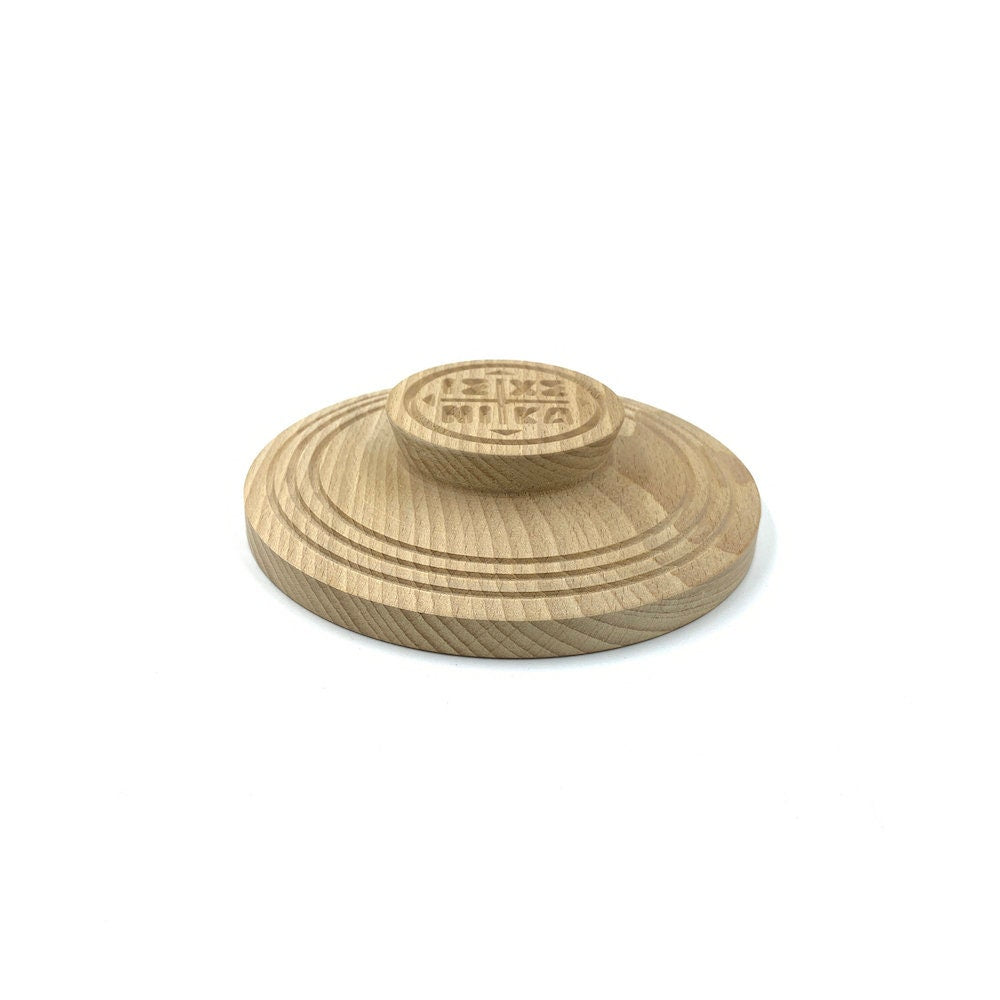 Holy Bread Prosphora Seal - 16cm - Natural wood - Christian Orthodox Stamp - Traditional Orthodox Prosphora - Deep Cutted & Round Decoration