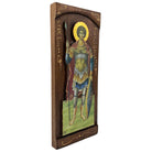 St George - Wood curved Byzantine Christian Orthodox Icon on Natural solid Wood