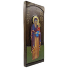 St Anna - Wood curved Byzantine Christian Orthodox Icon on Natural solid Wood